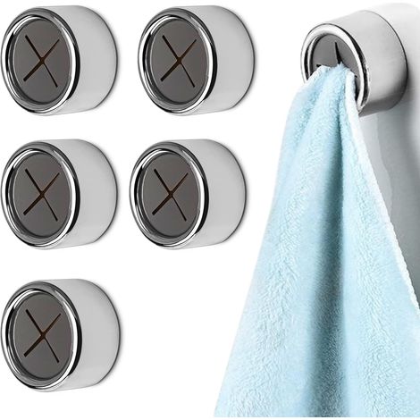 5 Pcs Accroche Torchon, Crochet Adhesif Mural Salle de Bain, Porte Serviette Adhesif Polyvalente, Porte Torchon Cuisine Adhesif sans Percage, Crochets de Serviette Design Moderne (1/5)