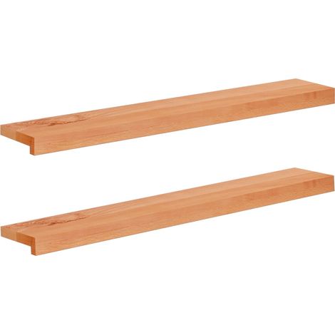 Window Sills 2 pcs Varnished 100 x 20 x 2 cm Solid Beech Wood vidaXL (1/5)