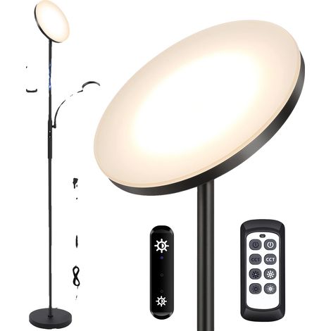 Lampe sur pied, Luminosité réglable, Deux sources de lumière, Prise EU (1/5)