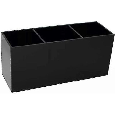 Boîte de rangement en acrylique pour maquillage de bureau, idéale pour les crayons à sourcils et autres produits cosmétiques. Usage quotidien. Couleur : noir. Dimensions : 20 x 6,5 x 9 cm. Lot de 1. (1/5)