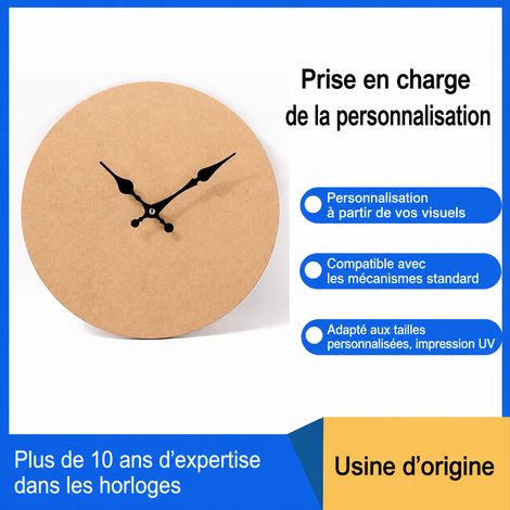 Horloge Murale Ronde Style Nordique en Bois MDF Épaisseur 5 mm Modèle 1 Salon Chambre 350 g – Livraison gratuite (1/5)