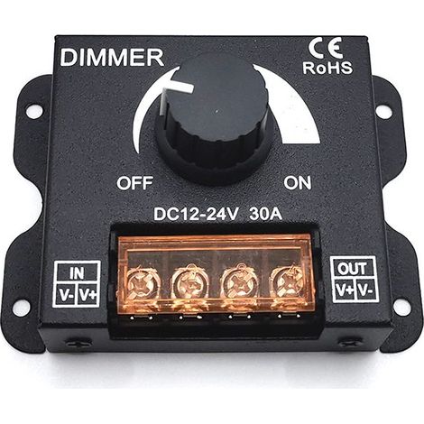 Dimmer 12 V 24 V 30 A Contrôleur de régulateur d'une seule couleur LED pour lampe ruban de lumière bande LED Contrôle d'éclairage Luminosité noire (1/5)