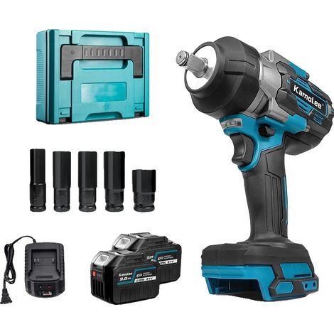 Clé à chocs, moteur sans balais, rechargeable, 2x9.0Ah Plastique, 220V-240V Prise EU-d (1/2)