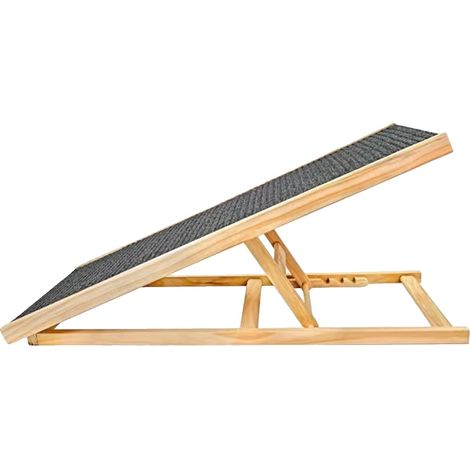 Rampa para mascotas, madera maciza, superficie de moqueta antideslizante, ES-1PC (1/2)