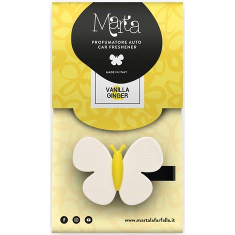 Fra-Ber Profumatore Auto ''Marta La Farfalla'' Vaniglia & Zenzero - 24 Pz