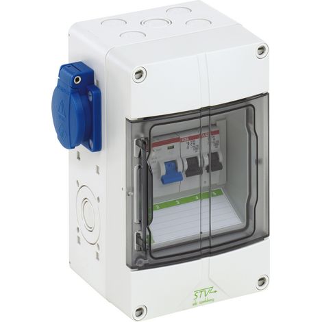 Spelsberg Steckdosenkombination, grau, Schutzart IP44, 4 TE, Schlagfestigkeit IK08, Schutzklasse II, Bemessungsisolationsspannung 230V AC, halogenfrei, 72840201