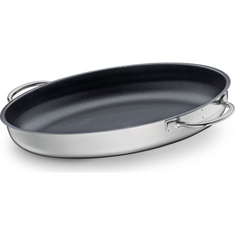 Sartén para freír pescado Kuchenprofi con revestimiento antiadherente, acero inoxidable, 39 x 27 x 6 cm, 3,9 l (1/2)