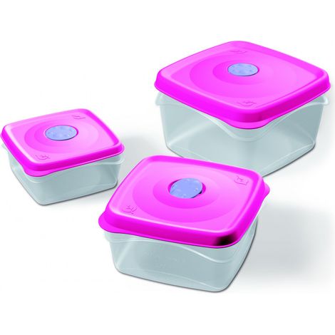 Lot de 3 boites alimentaires de conservation Freska Square - Tailles différentes - Livraison gratuite (1/4)