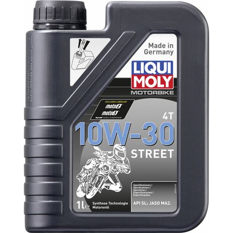 LIQUI MOLY Teilsynthetisches Motorradmotorenöl 10W30 Street 4T 1 Liter