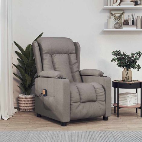 Fauteuil de massage-Chaise de relaxation-Fauteuil Relax Taupe Tissu 787641 (1/5)