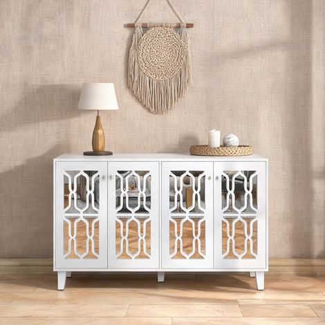 Buffet coloris blanc en MDF 160 x 40 x 84 cm (1/5)