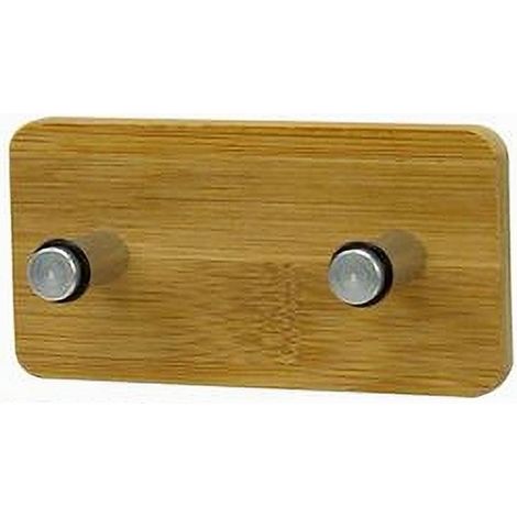 Cleafe - Appendiabiti Appendino Parete Metallo Legno 2 Posti Ganci Giacche Vestiti 79545 - (1/2)