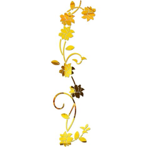 Sticker Mural En Acrylique Pour Décoration Dintérieur - Miroir En Rotin Fleuri Facile À Décoller Et À Coller Pour Votre Salon (1/5)