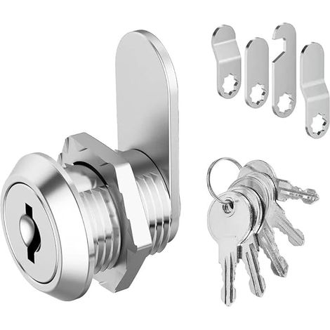 5pcs Mailbox Lock with 5 Different Lock Plates, Mailbox Lock, 16mm/20mm, Lever Lock, Furniture Lock for Cupboard, Doors (1/5)