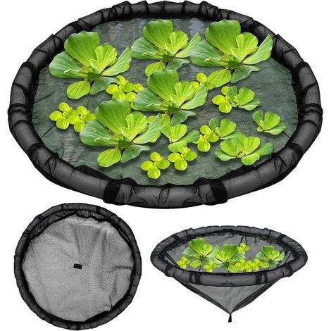 Barrière anti-poissons flottante en 2 pièces pour plantes, filet circulaire pour bassin extérieur, filet flottant pour pots de fleurs, 45,7 cm (45,7 cm)