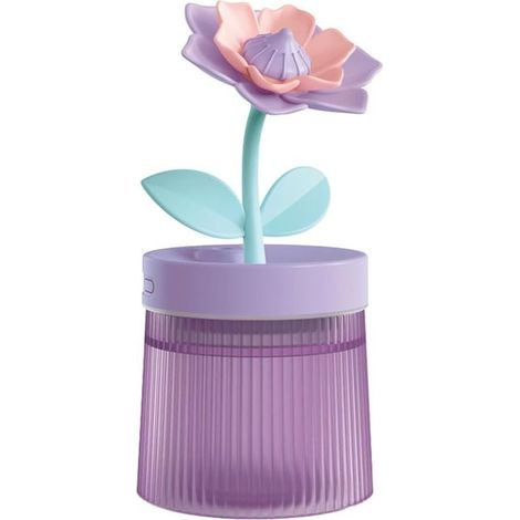 Air Humidifier, USB Top-Fill Mist Humidifier, 260ML 2 Modes, Floral Room Humidifier with Colorful Light for Plants, Office, Car, Bedroom (1/4)