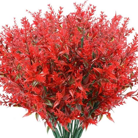 Ensemble de 8 fleurs de lavande artificielles réalistes, résistantes aux UV et à la décoloration, pour une utilisation extérieure, parfaites pour égayer votre jardinière, votre terrasse ou votre porch (1/5)