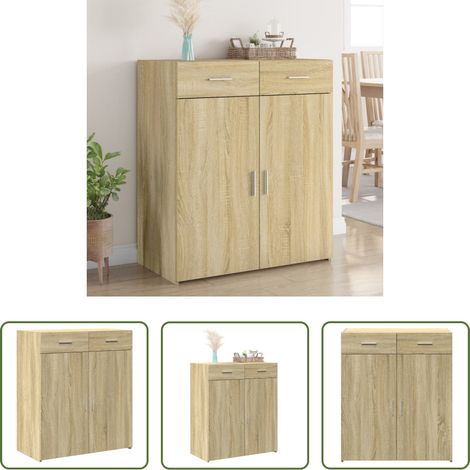 vidaXL Meuble - Buffet chêne sonoma 80x42,5x93 cm bois d'ingénierie (1/5)