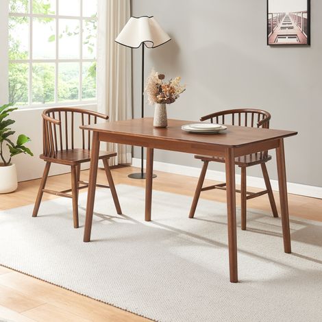 Tavolo da Pranzo Klijori Tavolo da Cucina in Legno di Hevea 120x70 cm Effetto Noce [en.casa]