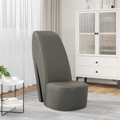vidaXL Butaca con forma de zapato de tacón cuero sintético gris (1/5)