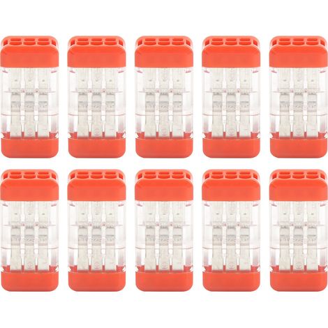 10 pièces Connecteurs Rapides Transparents Bloc de Bornes 2‑Entrées‑4‑Sorties 24A 250V Polyvalent (1/5)