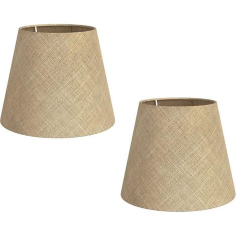 Abat-jour Lot de 2 Lin et jute Design naturel Pour lampes de table et plafonniers Beige 20 (1/5)