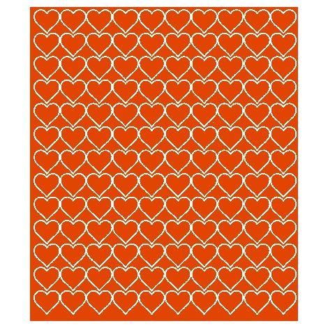 Autocollants en forme de cœur pour la Saint-Valentin, 2 cm, 130 pièces, orange brillant