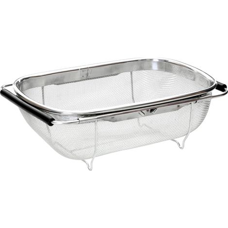 1 Passoire à Évier, Acier Inoxydable, Poignée Extensible, Treillis Métallique, Cuisine (1/5)