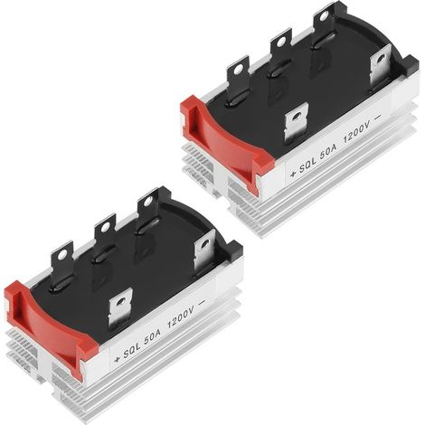2 Brückengleichrichter, 3-Phasen-Dioden, 50 A, 1200 V, Aluminium (1/5)