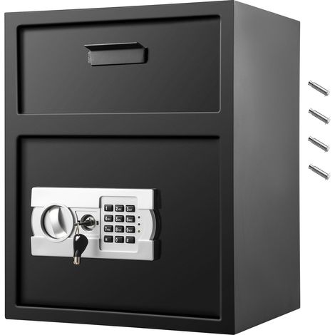 48-Liter-Tresor mit elektronischem Schloss, Ersatzschlüsseln und Einwurfschlitz, aus Kohlenstoffstahl, für Zuhause, Hotel und Büro. (1/5)