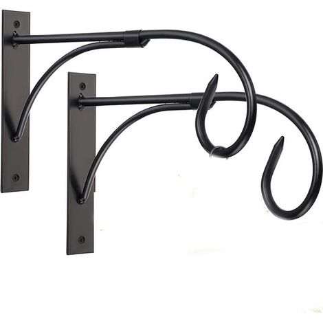 Ganci per piante, 2 pezzi, ganci per vasi sospesi in ferro, ganci da parete per piante da interno, ganci da parete per interni/esterni, gancio per lanterna, ganci da parete per piante (1/5)