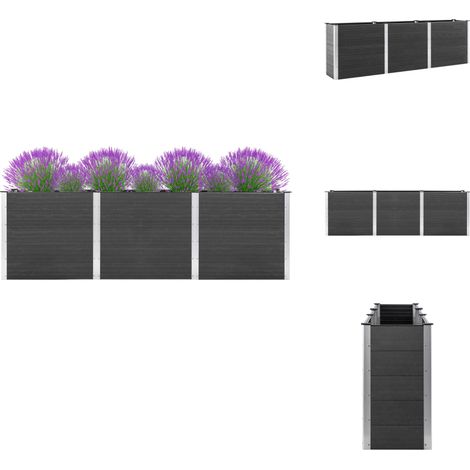 Garten-Hochbeet 300x100x91 cm WPC Grau - Gartenhochbeet - Hochbeet - Balkonbepflanzung - Gemüseanbau - Blumenerde (1/5)