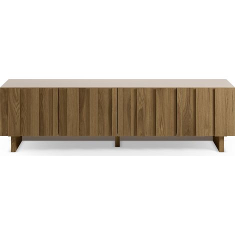 PERLA - Meuble TV 180cm -en MDF Chêne foncé (1/5)