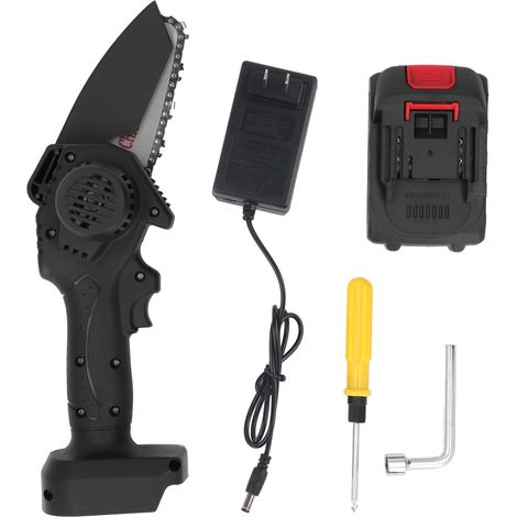 Mini tronçonneuse légère sans fil rechargeable portative pour jardin 100‑240V prise US (1/5)