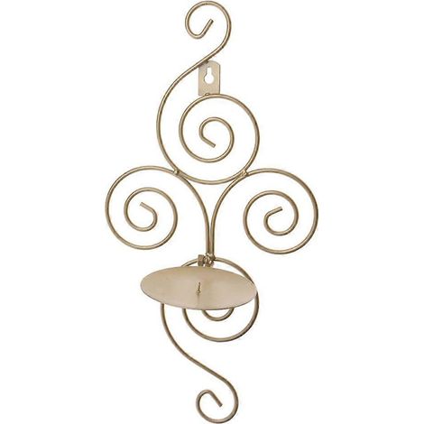 Applique murale rétro en fer forgé avec bougeoir pour bougie chauffe-plat (1/4)