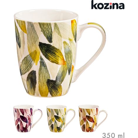 Tasse mit Federn, Bunte Farben, 340 ml