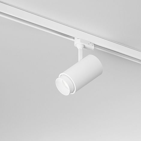 Faretto Cilindrico Per Binario Metallo Bianco Led 20W 4000K