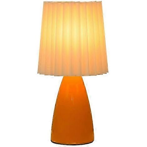 Lampe de table en céramique, lampe de chevet moderne avec abat-jour plissé en tissu, lampe vase conique à 3 températures de couleur réglables, jolie lampe de bureau (1/5)