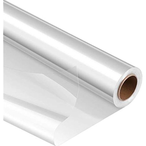 Rouleau de film cellophane transparent, 80 cm x 30 m, épaisseur 3 mil, film long pour emballage cadeau, fleurs, artisanat, panier, papier d'emballage.