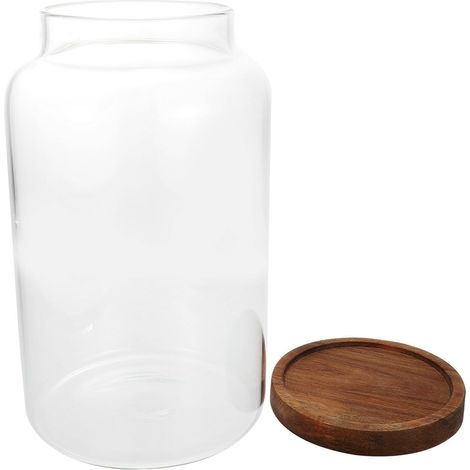 Luftdichter Vorratsbehälter für Küche und Haushalt 2,8l aus Glas mit Holzdeckel zur Aufbewahrung von Getreide Tee und Lebensmittel mit Feuchtigkeitsschutz (1/5)