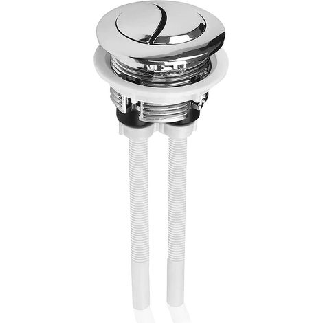 Bouton de remplacement pour WC à double chasse — Pièce de rechange pour mécanisme de chasse (Argent, compatible avec des diamètres de trou de 3,7 à 4,4 cm) (1/5)