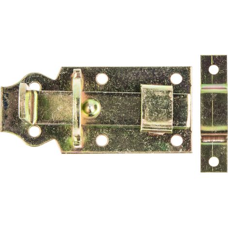 MASTERPROOF PROFESSIONAL Schlossriegel 75 mm, gerade mit flachem Griff und Schlaufe, Stahl gelb verzinkt (1/4)
