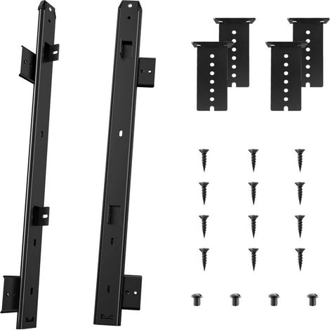 MINKUROW 456 mm di spessore struttura in acciaio per tastiera cassetto scorrevole vassoio armadio mobili hardware guide (456 mm, nero) (1/5)
