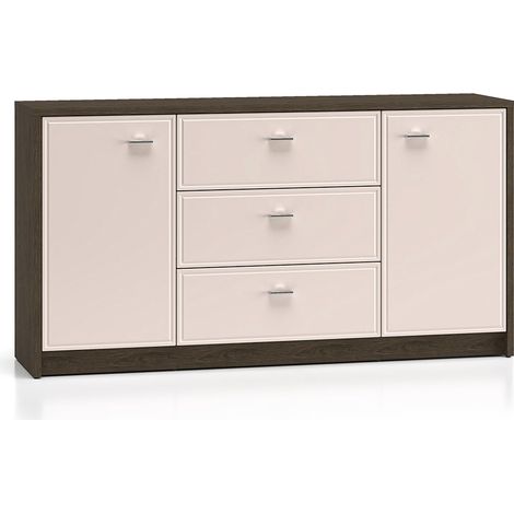 Buffet 2 portes 3 tiroirs Kaius Cachemire et Bois foncé (1/5)