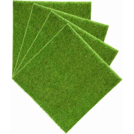 Gazon artificiel pour décoration miniature - Pelouse synthétique (30x30cm) - Plastique vert (1/5)