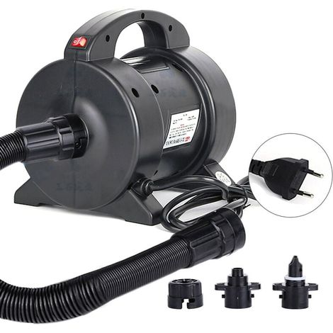 Pompa elettrica portatile per gonfiaggio e sgonfiaggio, pompa per materassi ad aria, pompa elettrica da 1600 W con 2 ugelli per materassi ad aria, gommoni, barche (1/5)