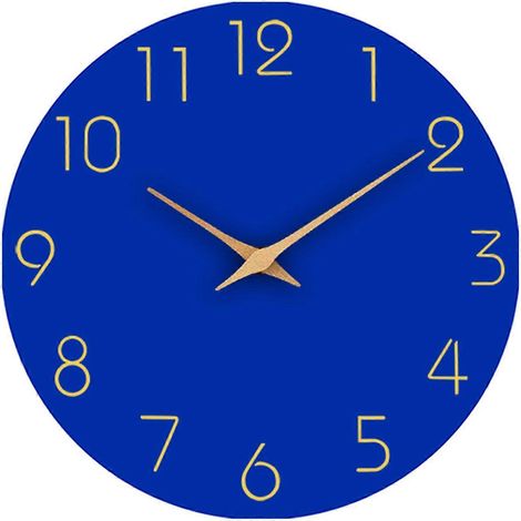 Horloge murale silencieuse sans tic-tac, à piles, en bois, à suspendre, pour la décoration de la maison, de la salle de bain, de l'école ou du bureau, QingHai (1/5)