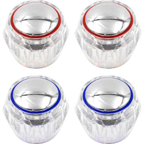 Ensemble de 4 couvercles de Robinet Chaud et Froid pour lavabo, Salle de Bain et évier de Cuisine (1/5)