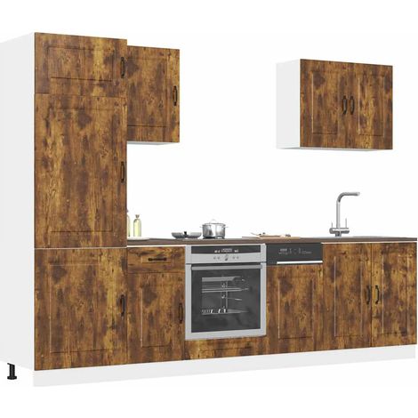 7-tlg. Küchenschrank-Set Kalmar Räuchereiche Holzwerkstoff
