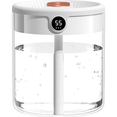 Humidificateur 2L silencieux avec capteur intégré, 20h, facile à remplir. Pour maison, bureau, plantes.